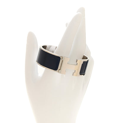 Hermes Enamel Wide Clic Clac H Bracelet PM Bleu Indigo 2 of 4