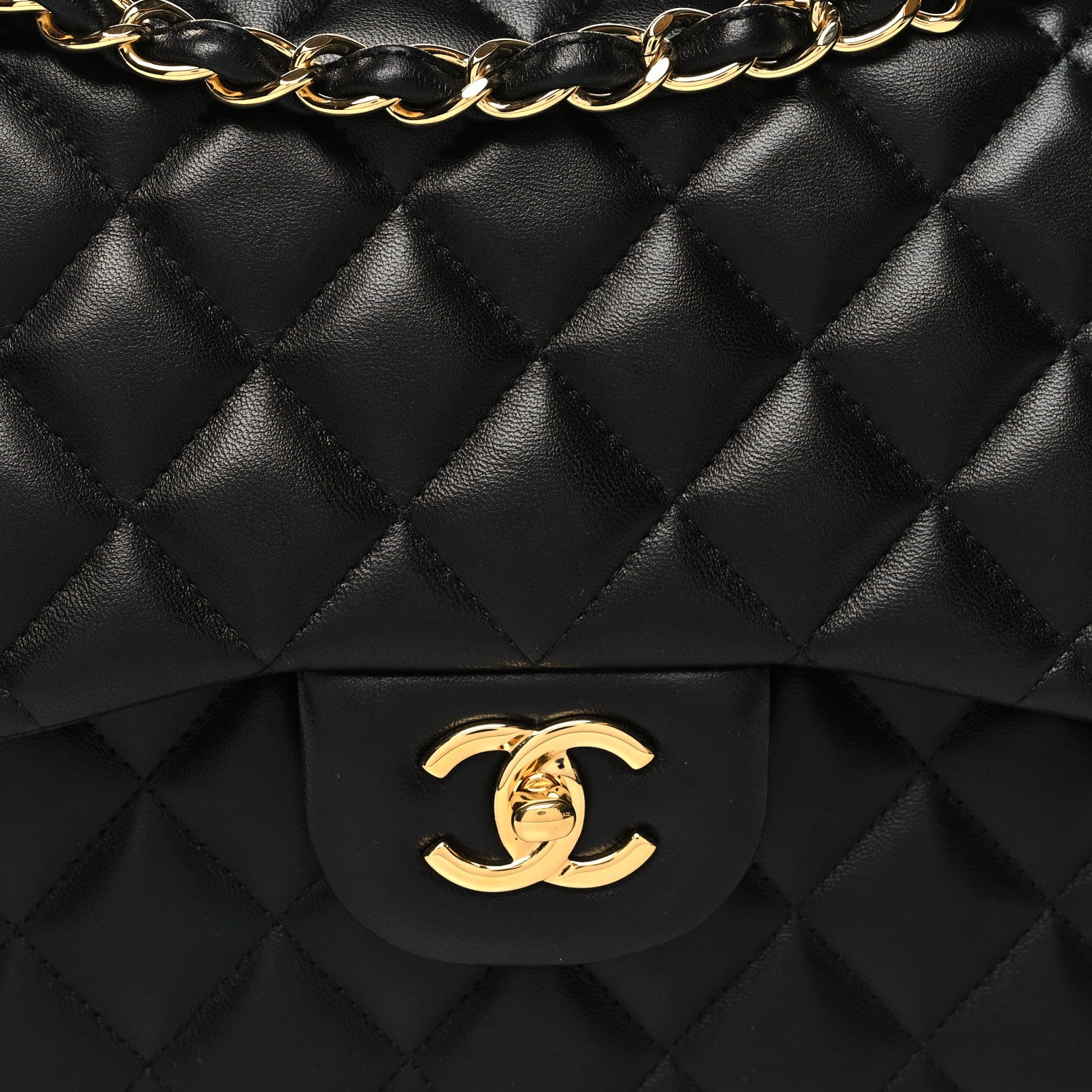 Chanel Lambskin Quilted Jumbo Double Flap Black 8 of 10