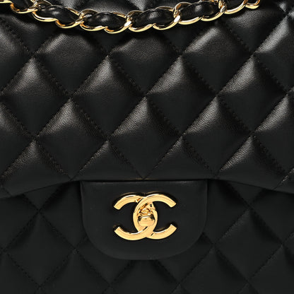 Chanel Lambskin Quilted Jumbo Double Flap Black 8 of 10