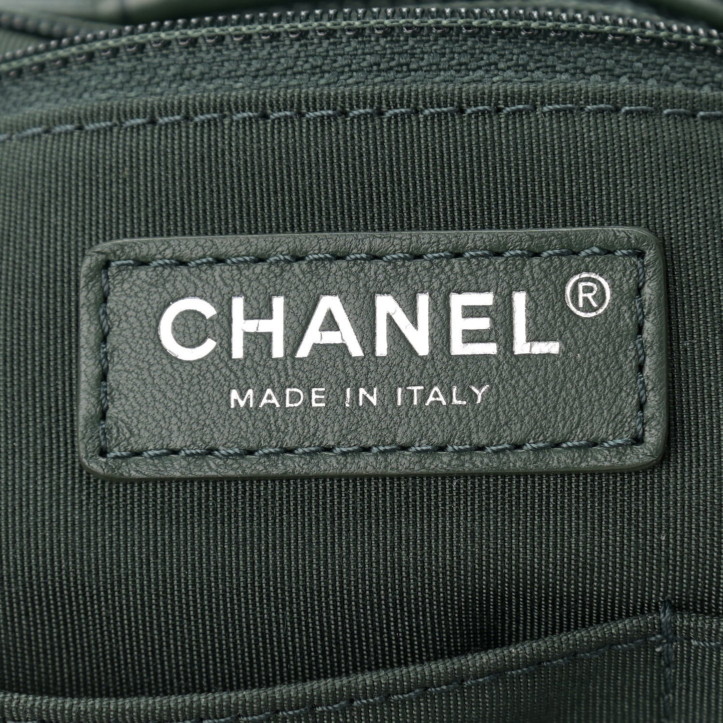 Lambskin Quilted Large Drawstring Shoulder Bag Dark Green