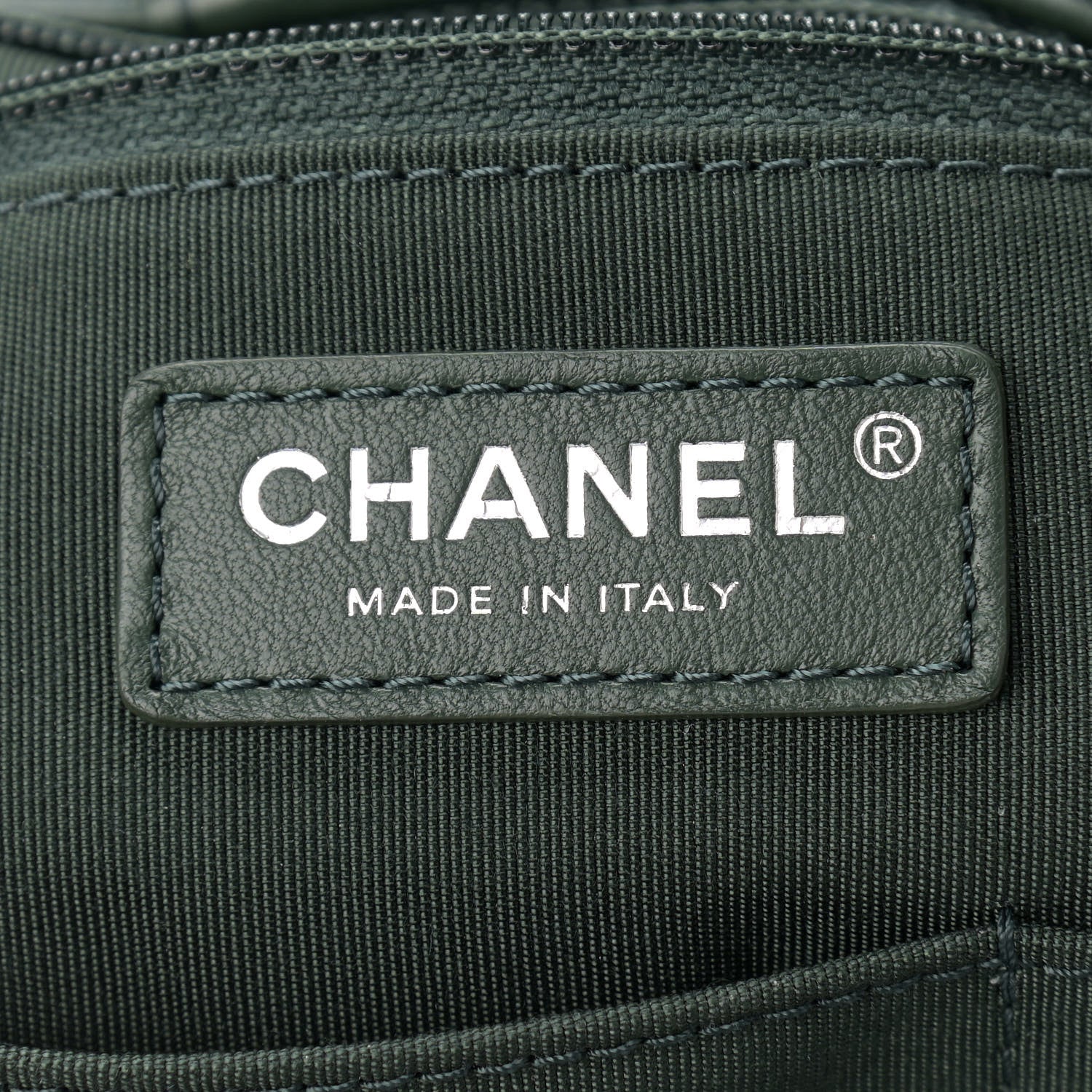 Chanel Lambskin Quilted Large Drawstring Shoulder Bag Dark Green 6 of 9