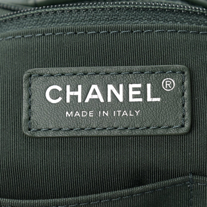 Chanel Lambskin Quilted Large Drawstring Shoulder Bag Dark Green 6 of 9
