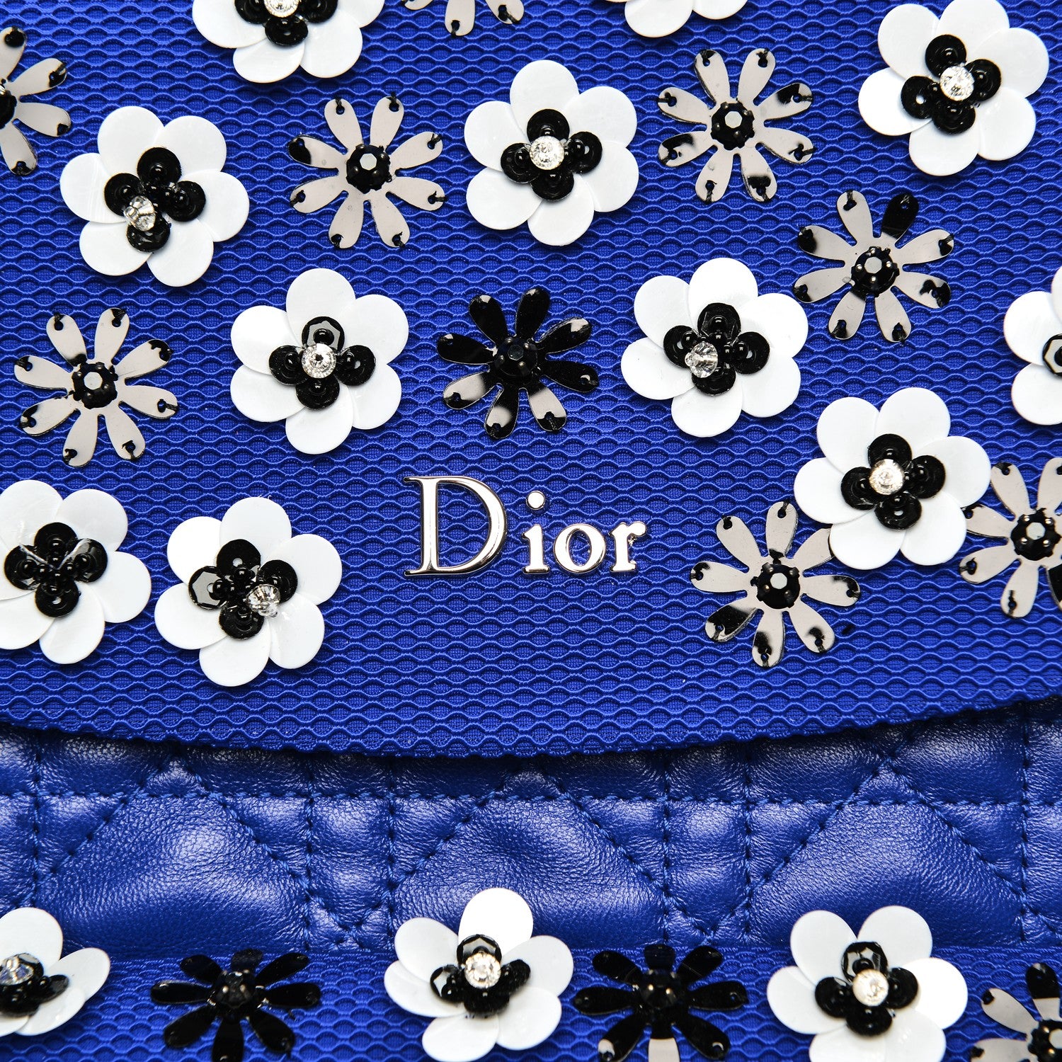 Christian Dior Lambskin Cannage Embroidered Large Stardust Backpack Blue 7 of 7