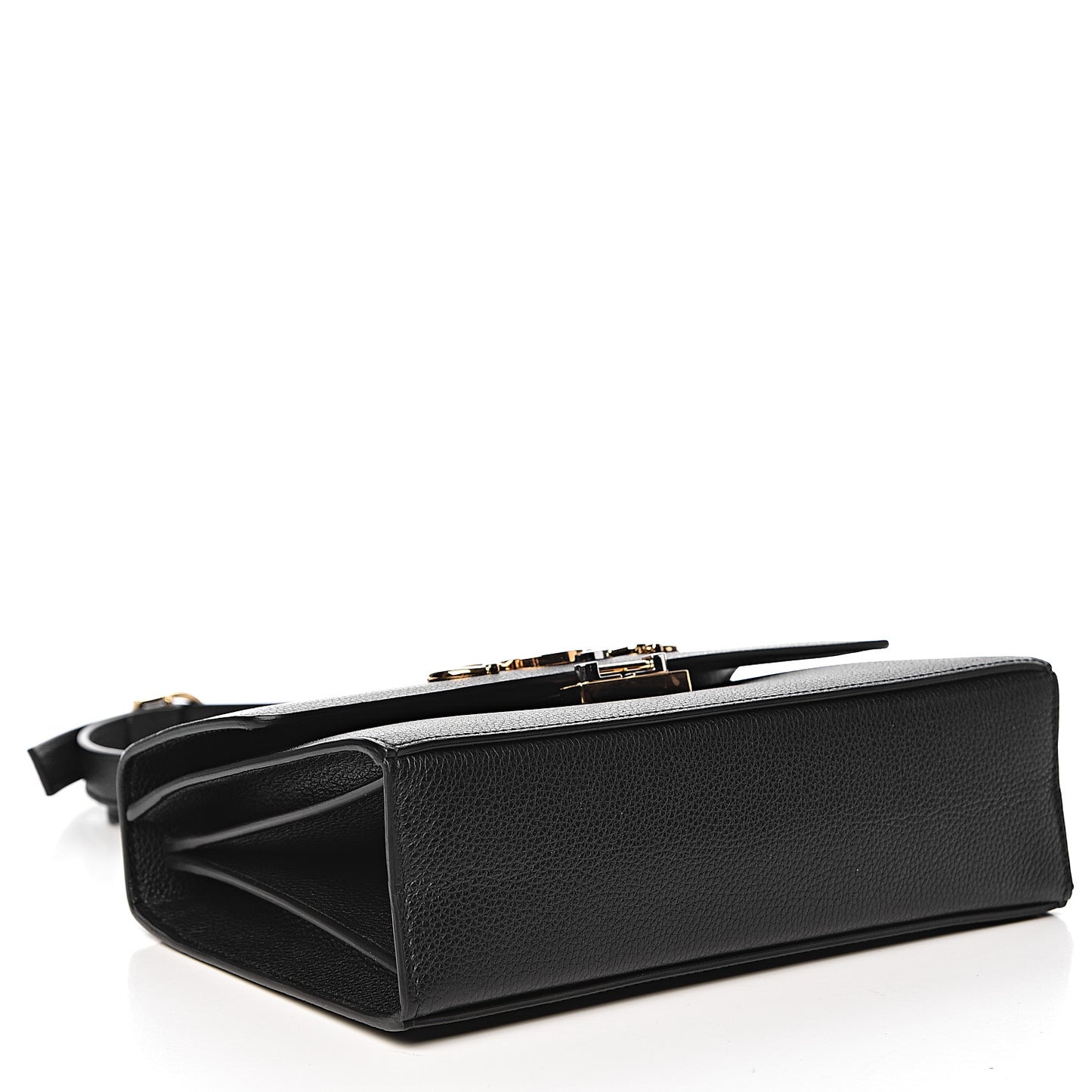 Grainy Calfskin Small Zumi Shoulder Bag Black