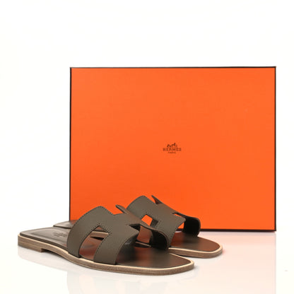 Hermes Epsom Oran Sandals 37 Etoupe 9 of 9