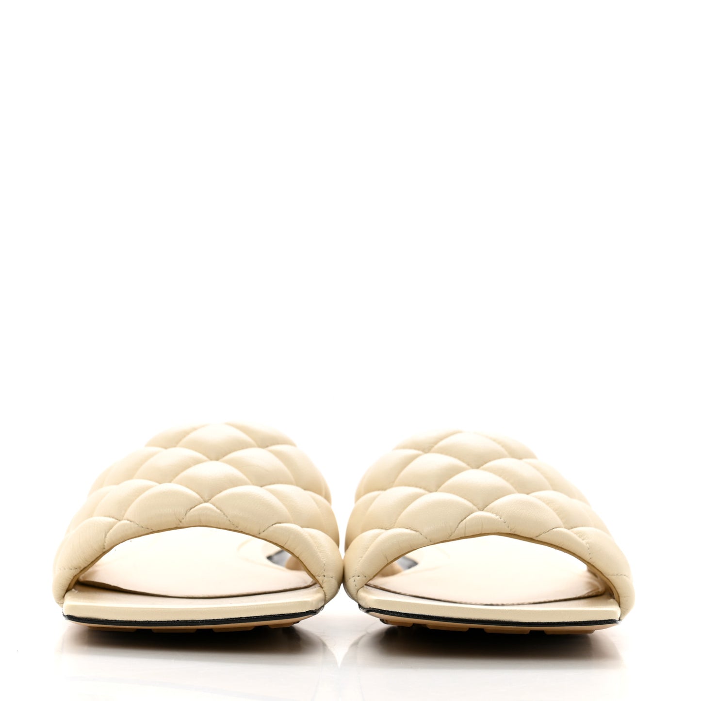 Nappa Matelasse Padded Flat Sandals 40.5 Sea Salt