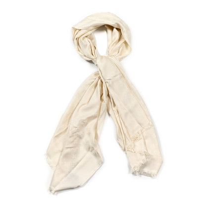 Louis Vuitton Silk Lurex Wool Monogram Shine Shawl White 1 of 3