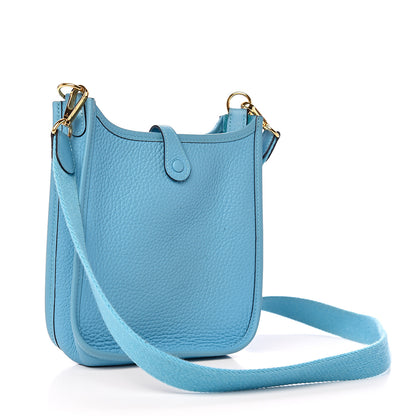 Hermes Taurillon Clemence Evelyne TPM Bleu Du Nord 2 of 9