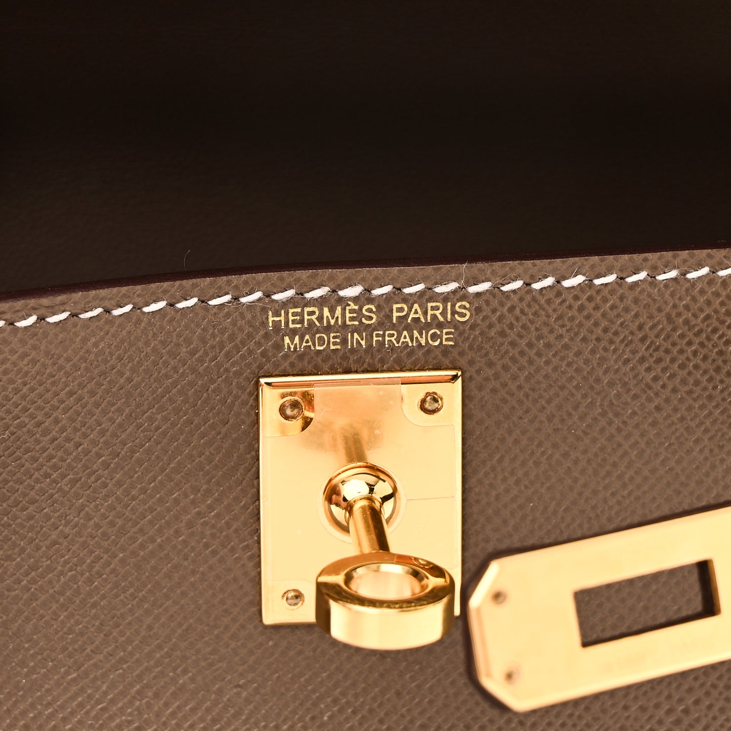 Madame Calfskin Mini Kelly Sellier 20 Etoupe