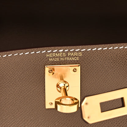 Hermes Madame Calfskin Mini Kelly Sellier 20 Etoupe 6 of 10