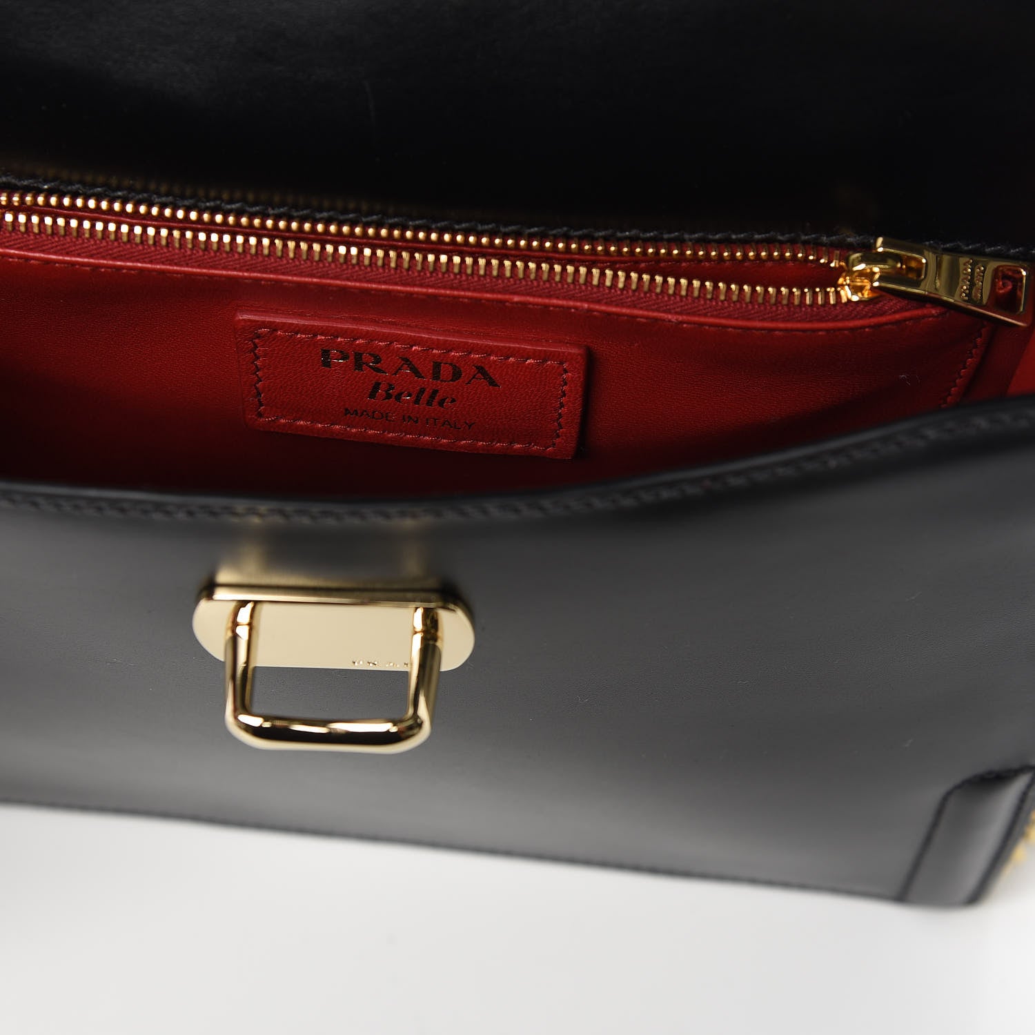 Prada City Calfskin Belle Top Handle Bag Black 9 of 11