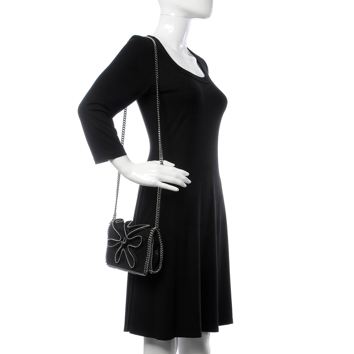 Shaggy Deer Falabella Zipper Crossbody Bag Black