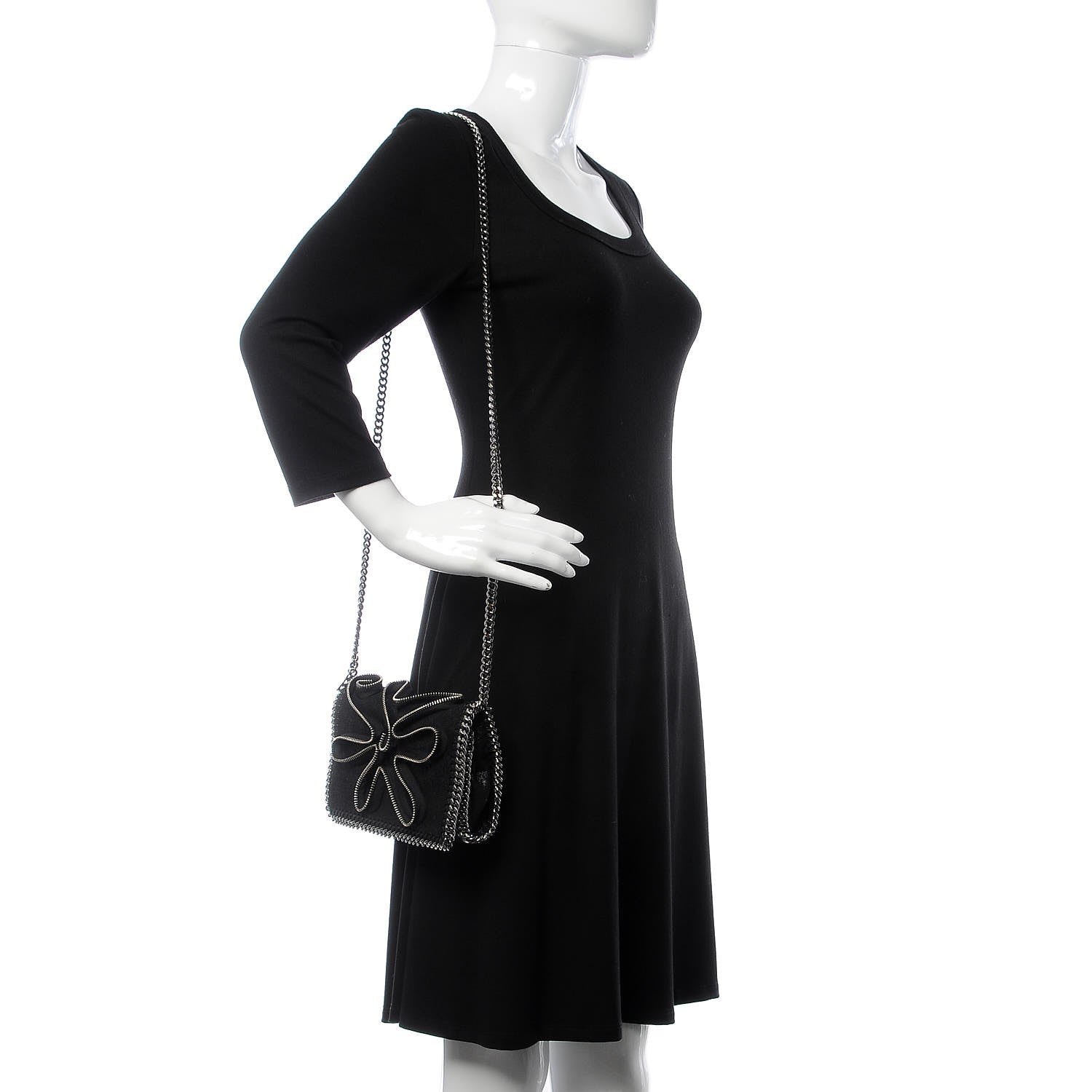 Stella McCartney Shaggy Deer Falabella Zipper Crossbody Bag Black 2 of 10
