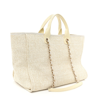 Chanel Lurex Boucle Medium Deauville Tote White 3 of 10