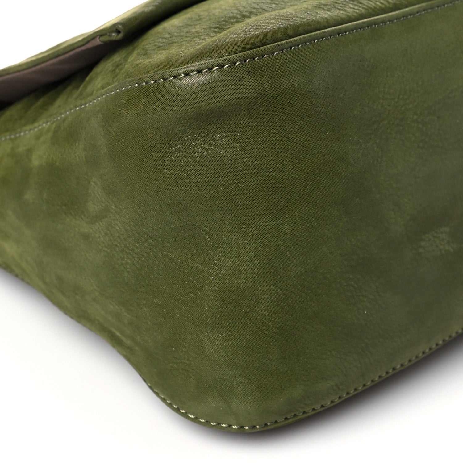 Fendi Vitello Savana Forever Mama Baguette Verde Bosco 9 of 10