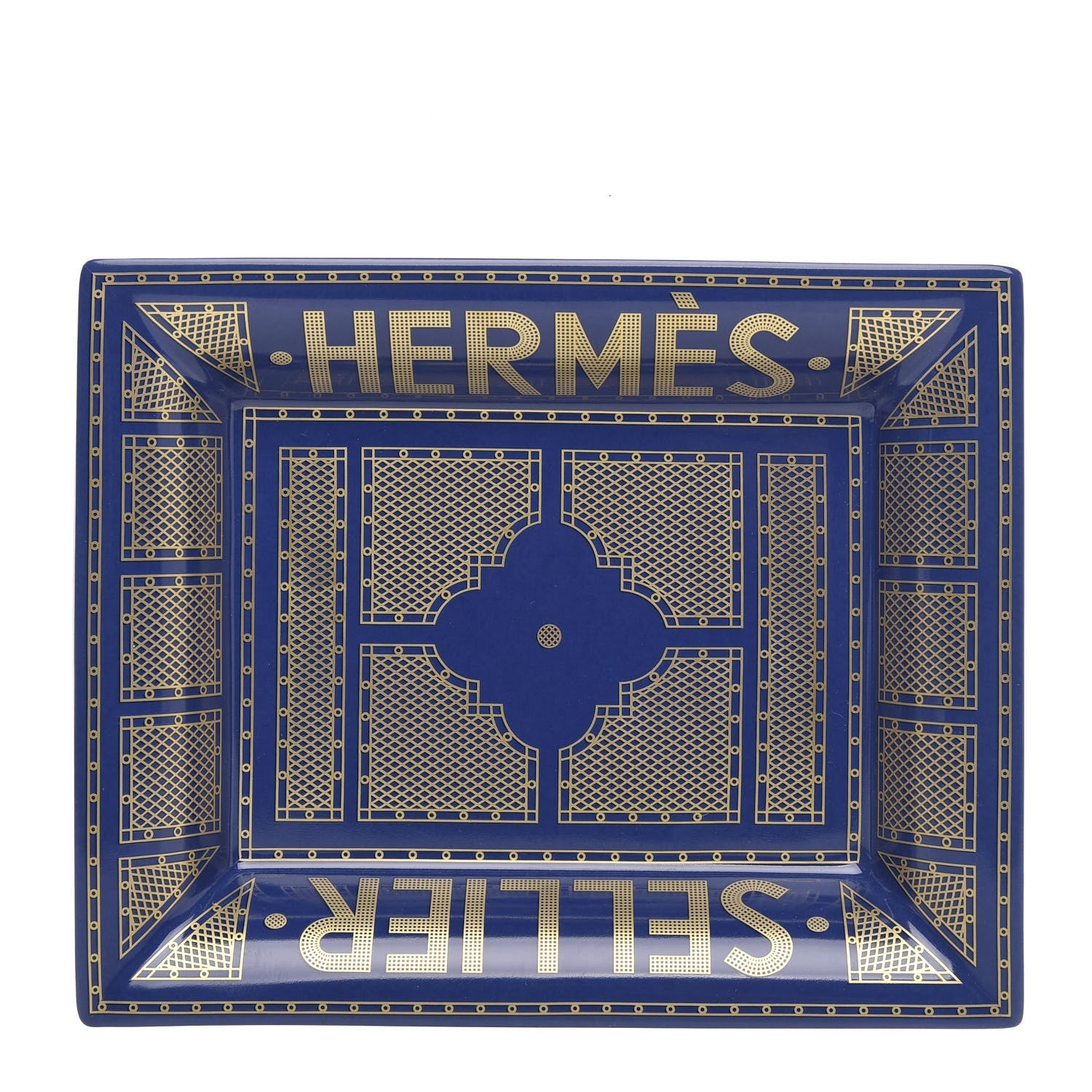 Hermes Porcelain Sellier Change Tray Bleu Roi 1 of 5