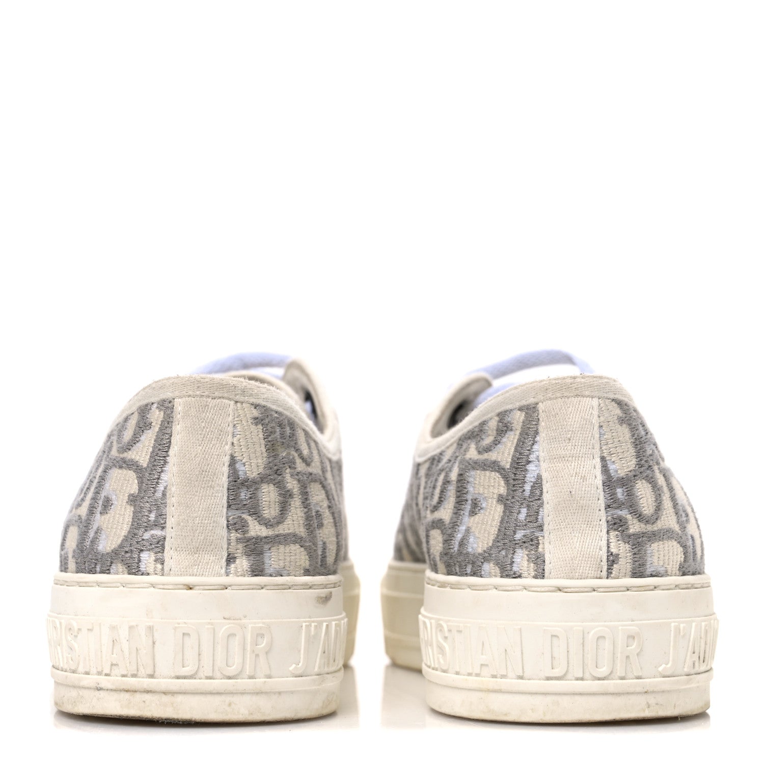Christian Dior Canvas Oblique Walk'N'Dior Low Top Sneakers 38 Grey Stone 6 of 11