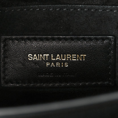 Saint Laurent Calfskin Crocodile Embossed Medium Monogram Sunset Black 8 of 16