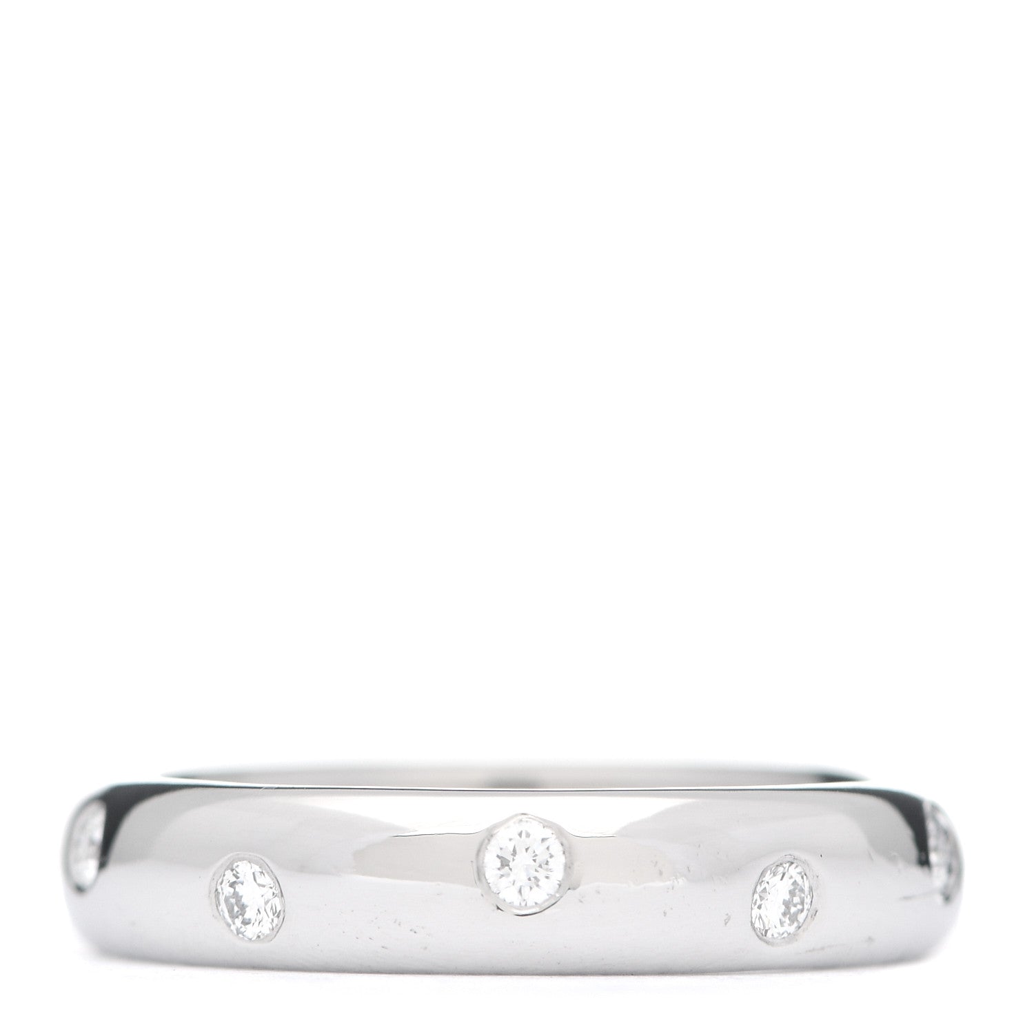 Tiffany Platinum Diamond 4mm Etoile Band Ring 50 5.5 1 of 4