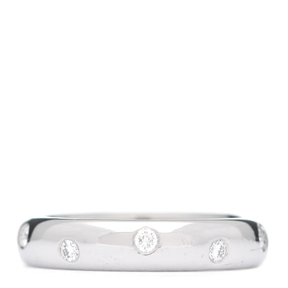 Tiffany Platinum Diamond 4mm Etoile Band Ring 50 5.5 1 of 4