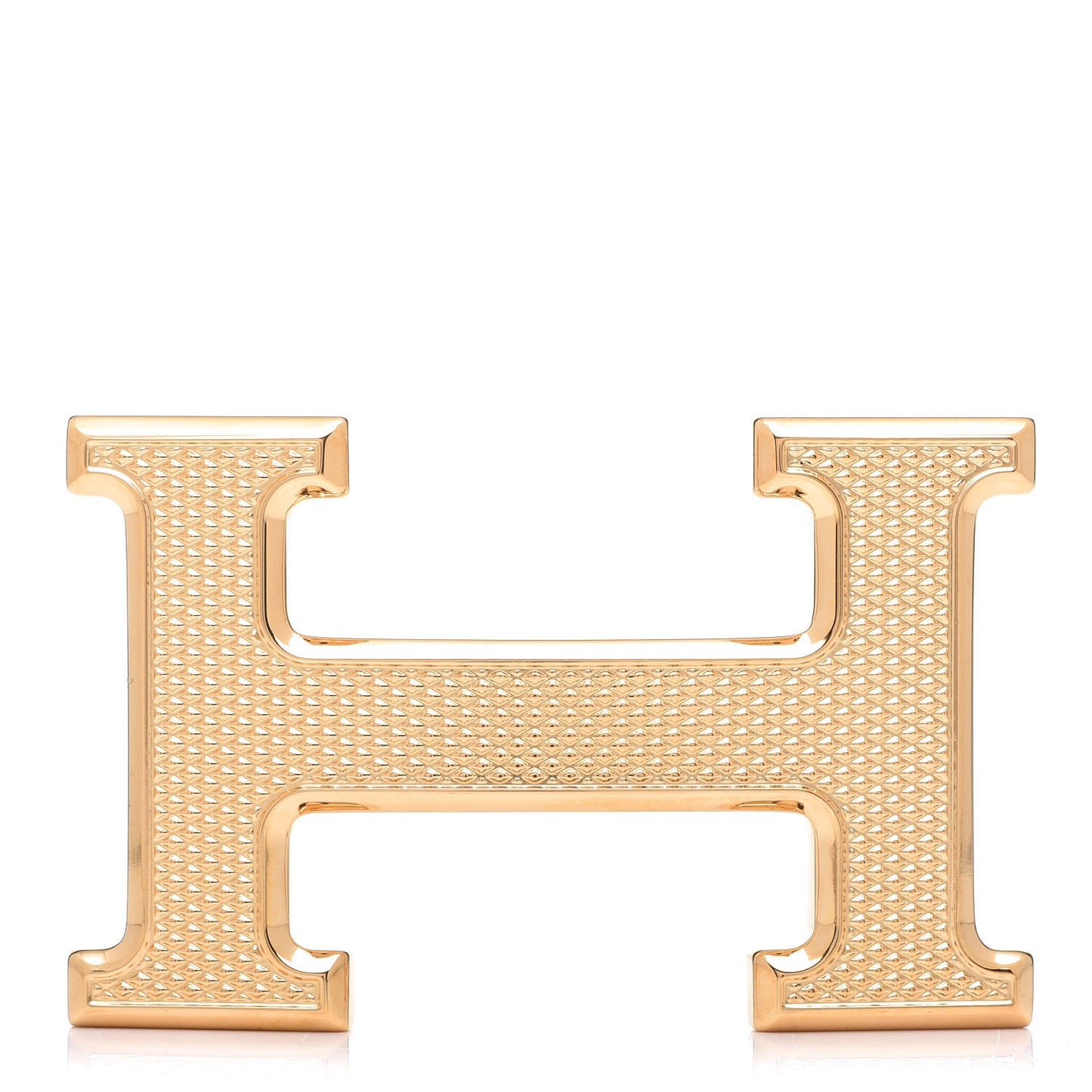 Guilloche 32mm H Belt Buckle Gold