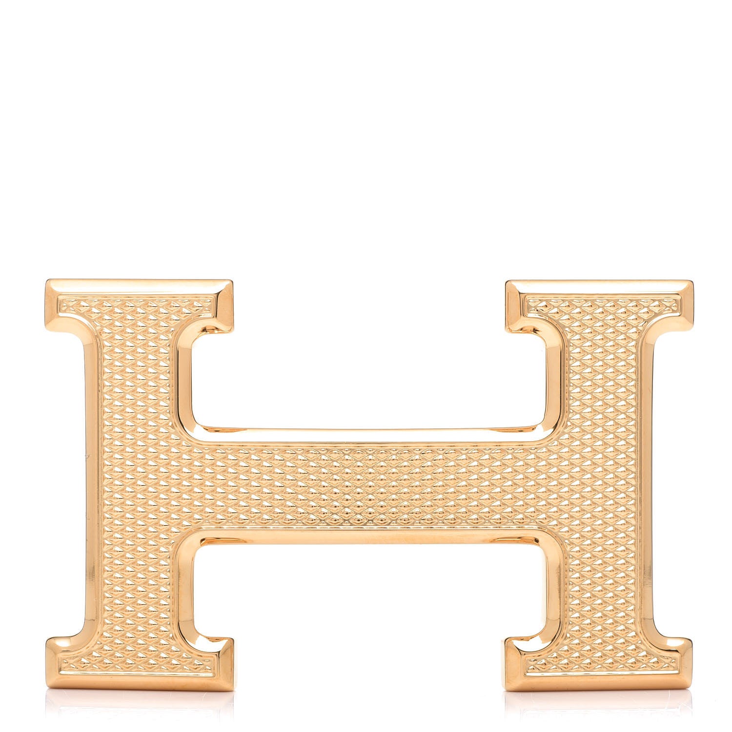 Hermes Guilloche 32mm H Belt Buckle Gold 1 of 5