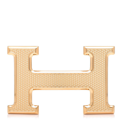 Hermes Guilloche 32mm H Belt Buckle Gold 1 of 5