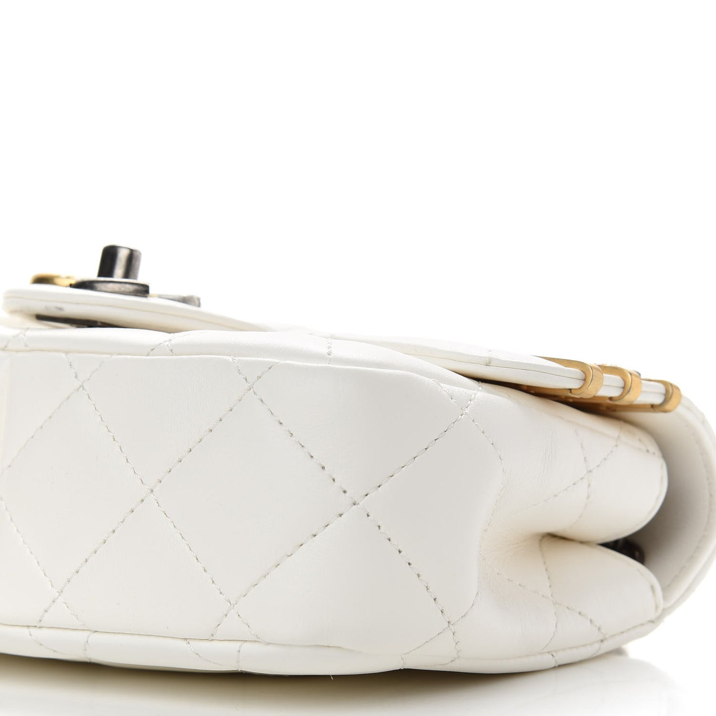 Lambskin Quilted Mini Coco Clips Flap White