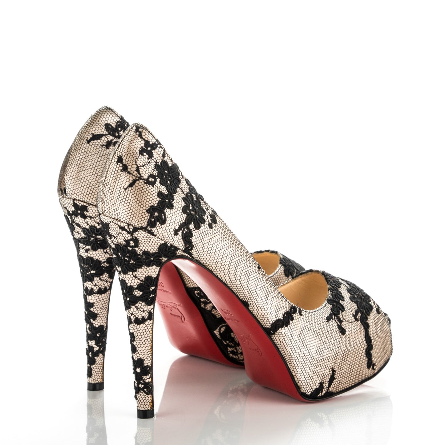 Satin Lace Hyper Prive 120 Pumps 39.5 Black