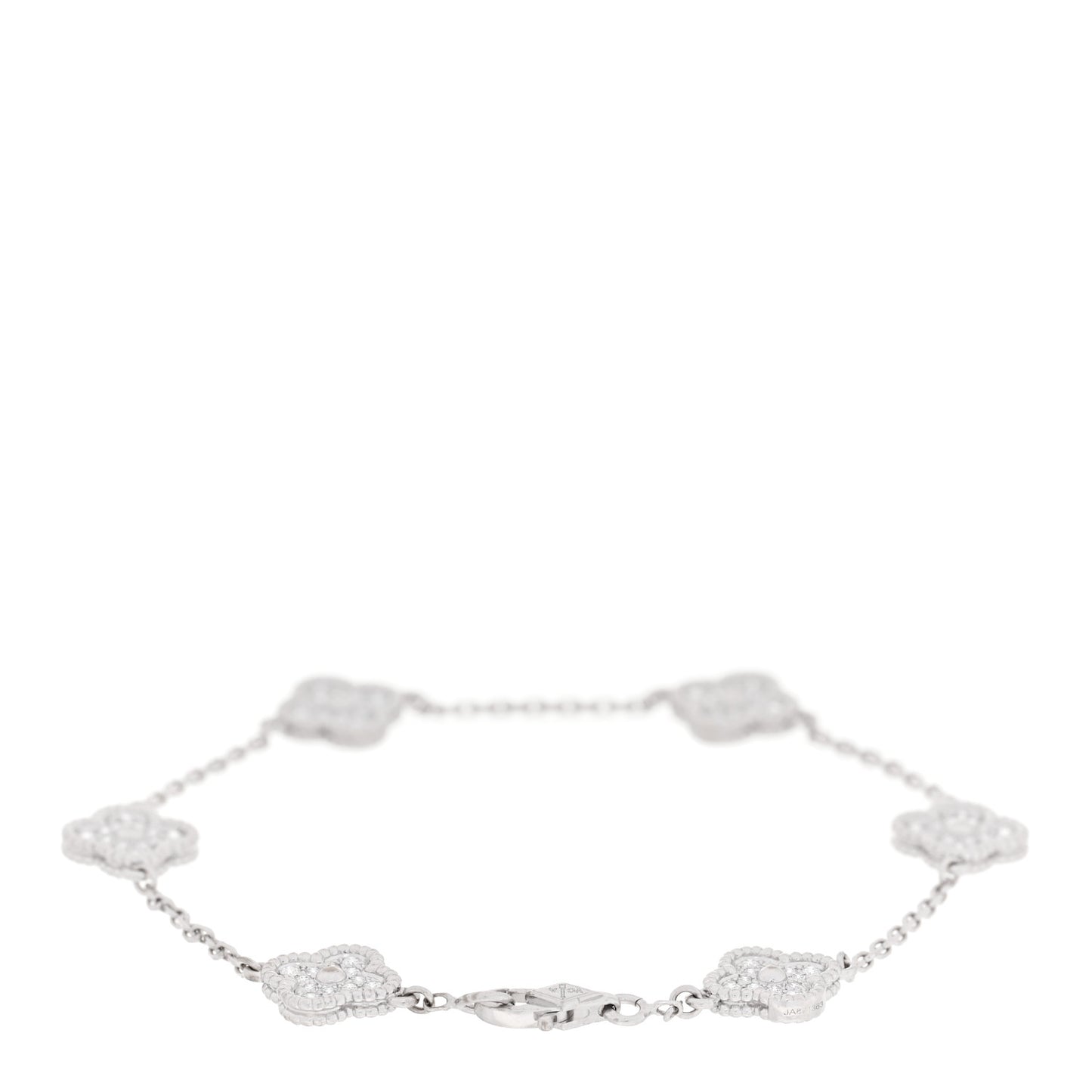 18K White Gold Diamond 6 Motifs Sweet Alhambra Bracelet