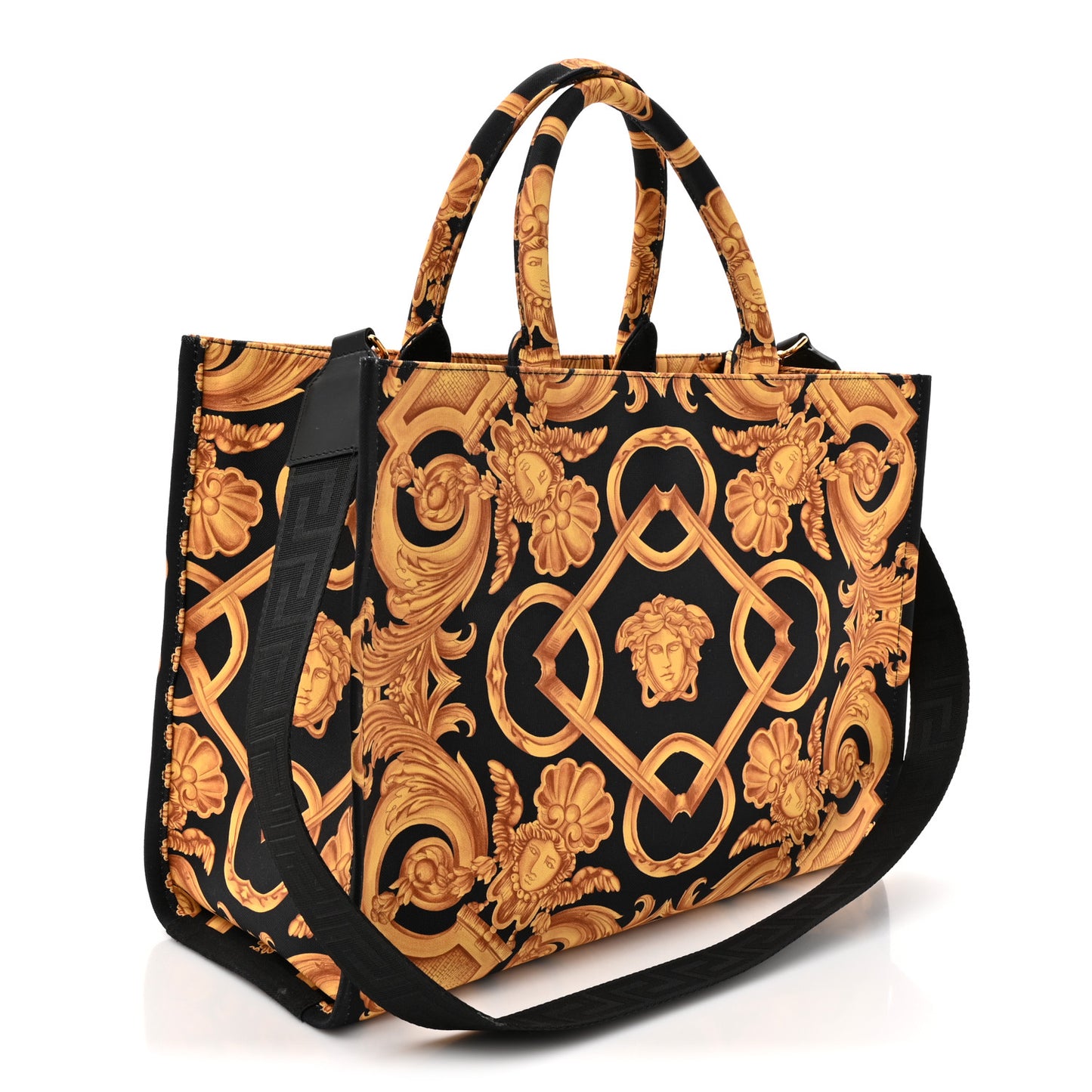 Canvas Baroque Print Medusa Large Tote Black