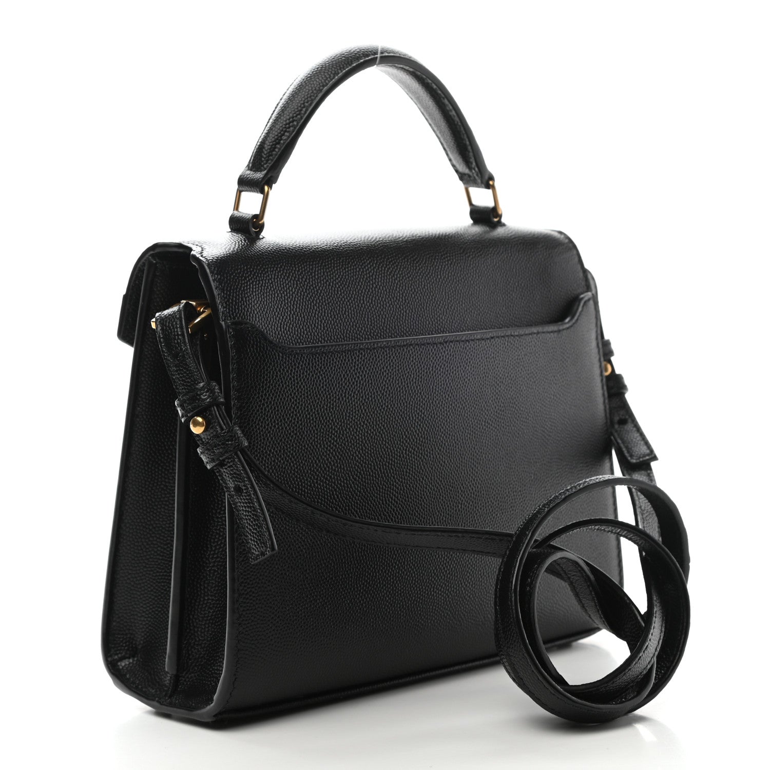 Saint Laurent Grain de Poudre Mini Classic Monogram Cassandra Top Handle Black 3 of 11