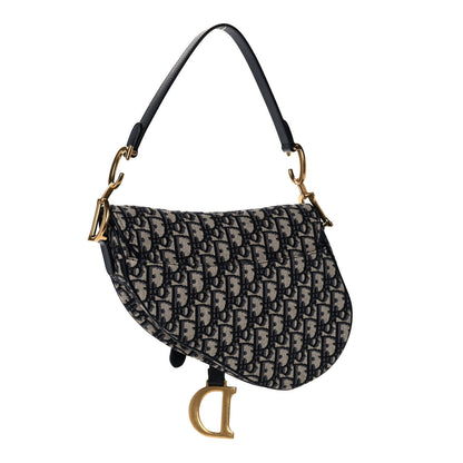 Christian Dior Oblique Saddle Bag Blue 3 of 13