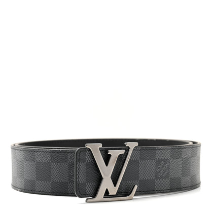 Louis Vuitton Damier Graphite 40mm LV Initiales Belt 95 38 1 of 7