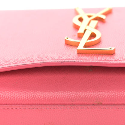 Saint Laurent Grain De Poudre Small Monogram Kate Satchel Rose Clair 11 of 17