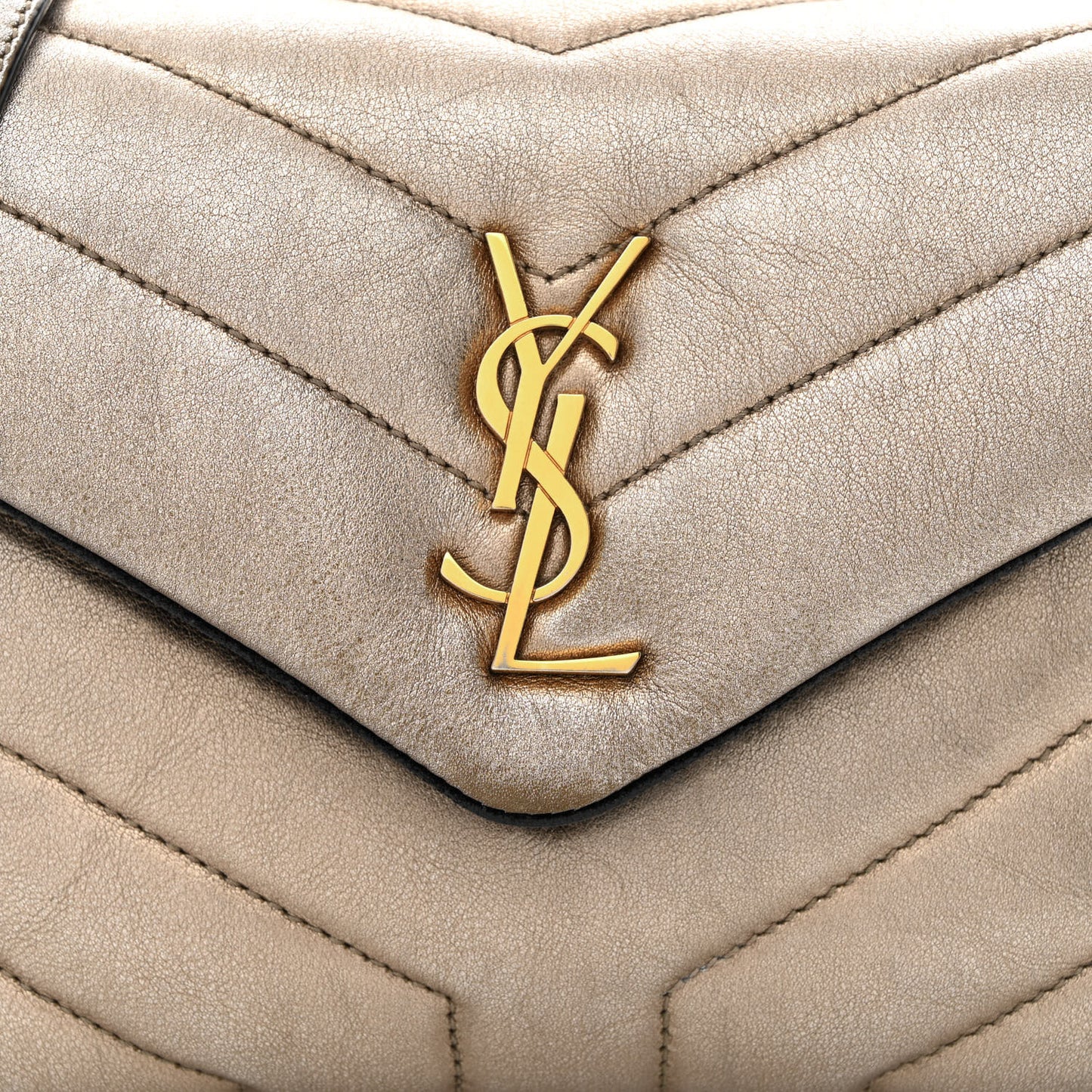 Metallic Calfskin Y Quilted Monogram Toy Loulou Crossbody Bag Piombo