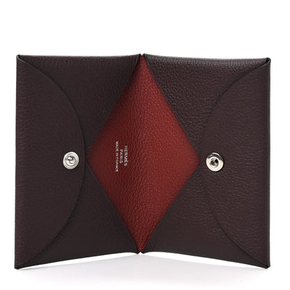 Hermes Evercolor Verso Calvi Card Case Rouge Sellier Rouge H 5 of 6