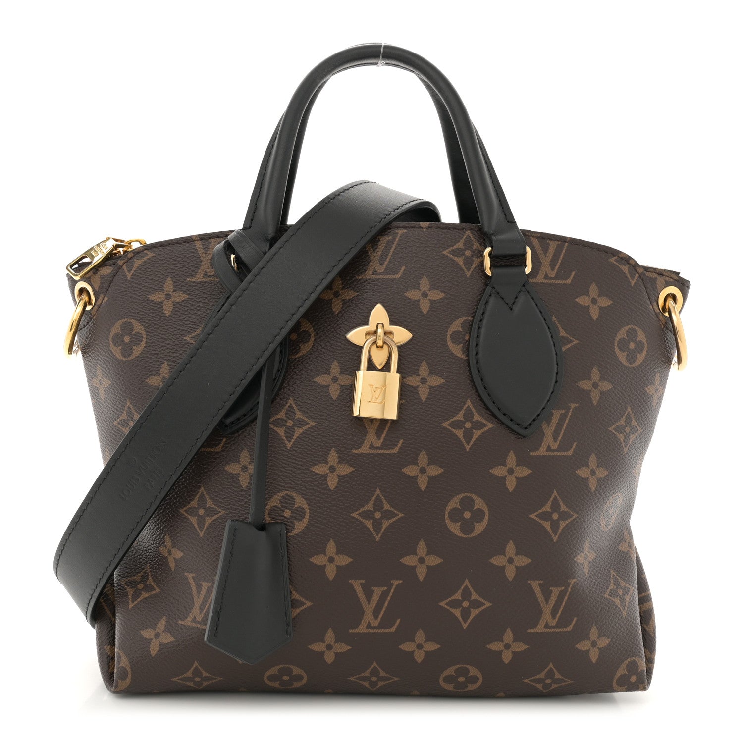 Louis Vuitton Monogram Flower Zipped Tote PM Black 1 of 12