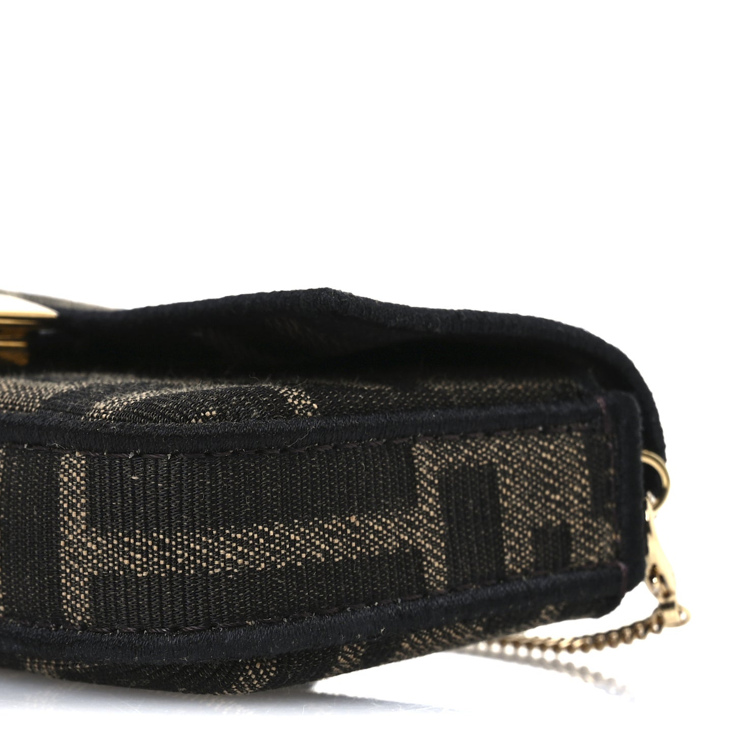 Fabric Jacquard FF 1974 Nano Baguette Charm Tobacco Moro Black