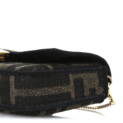 Fendi Fabric Jacquard FF 1974 Nano Baguette Charm Tobacco Moro Black 10 of 11