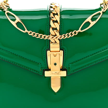 Gucci Mousse Top Patent Small Sylvie 1969 Top Handle Bag Emerald 8 of 10