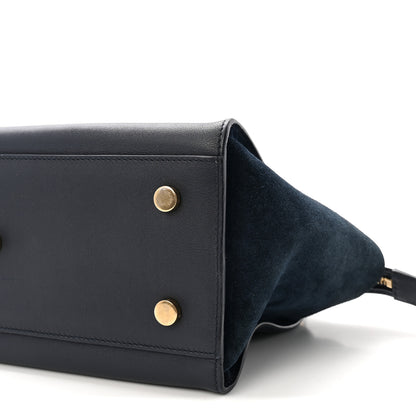 Saint Laurent Calfskin Suede Small Monogram Downtown Cabas Navy Blue 9 of 9