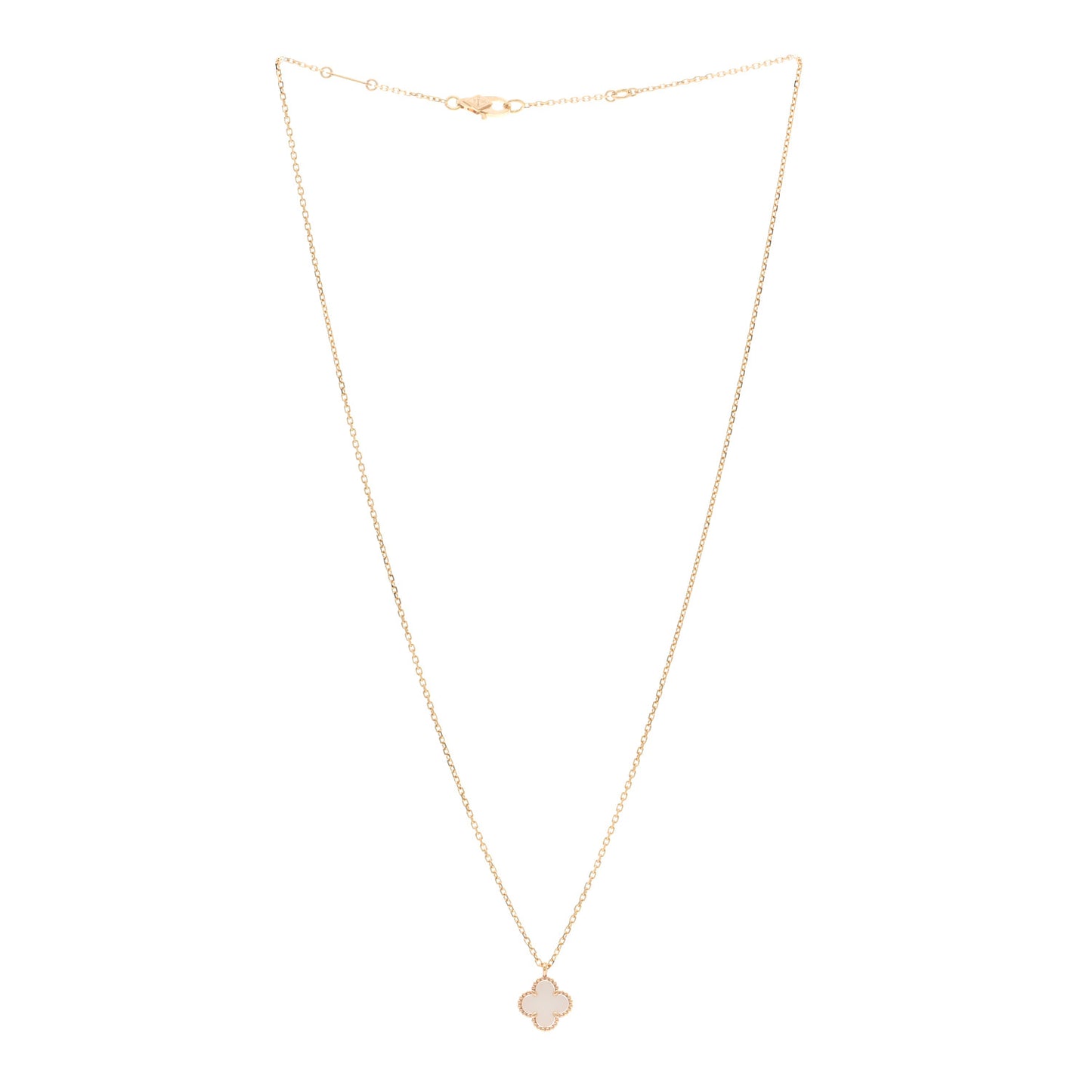 18K Yellow Gold Mother of Pearl Sweet Alhambra Pendant Necklace