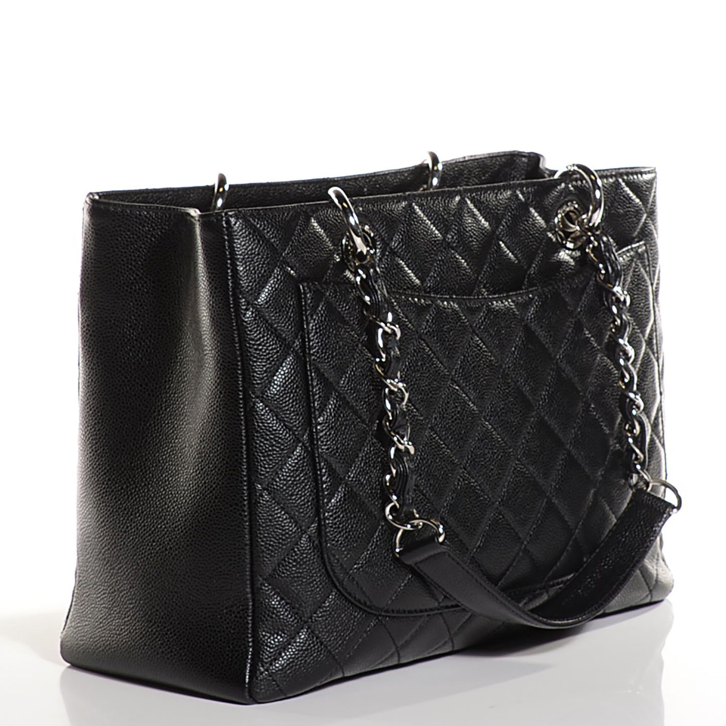 Caviar Quilted Grand Shopping Tote GST Black