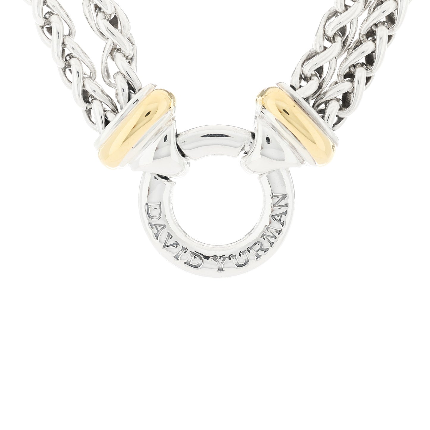 Sterling Silver 18K Yellow Gold 8mm Double Wheat Chain Necklace