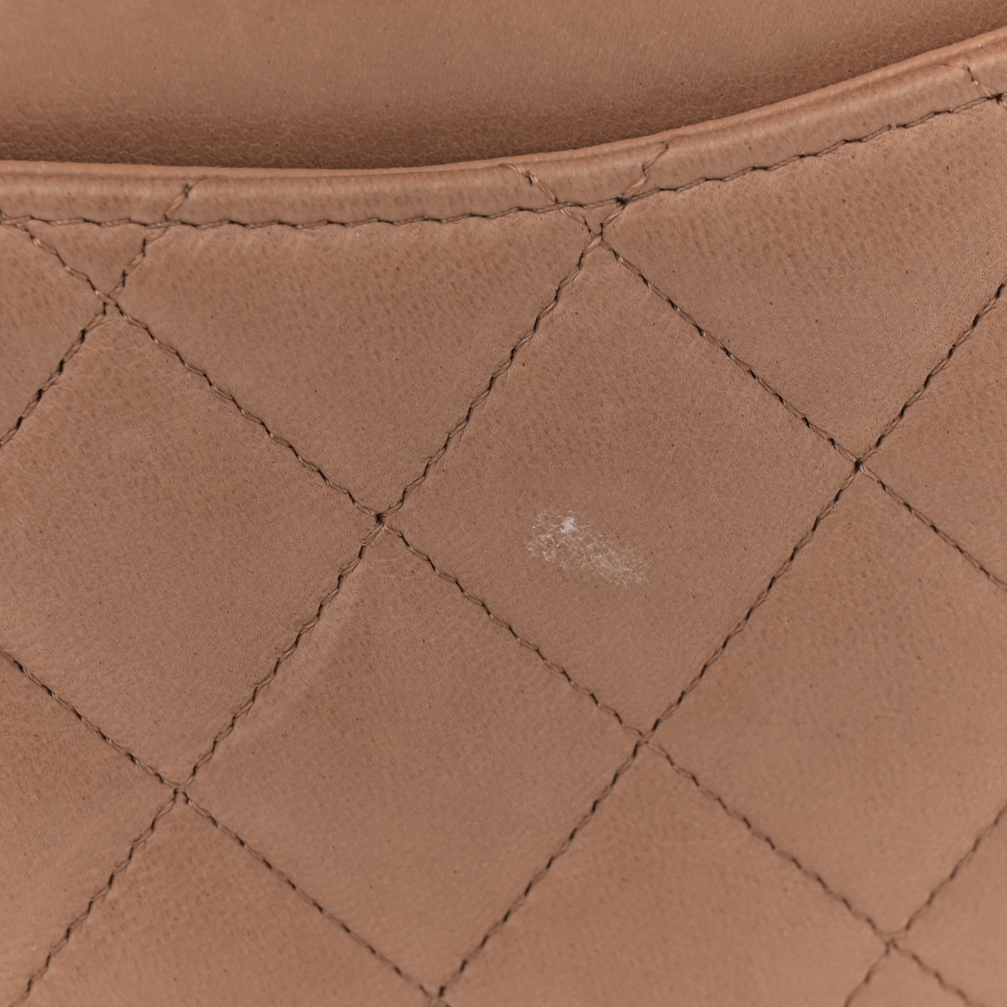 Lambskin Quilted Medium Double Flap Brown