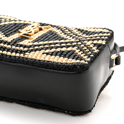 Saint Laurent Raffia Calfskin Monogram Lou Camera Bag Natural Beige Black 10 of 10