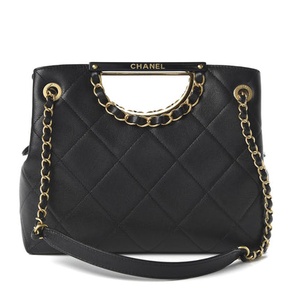 Chanel Caviar Quilted Large A Real Catch Shopping Bag Black 1 of 11