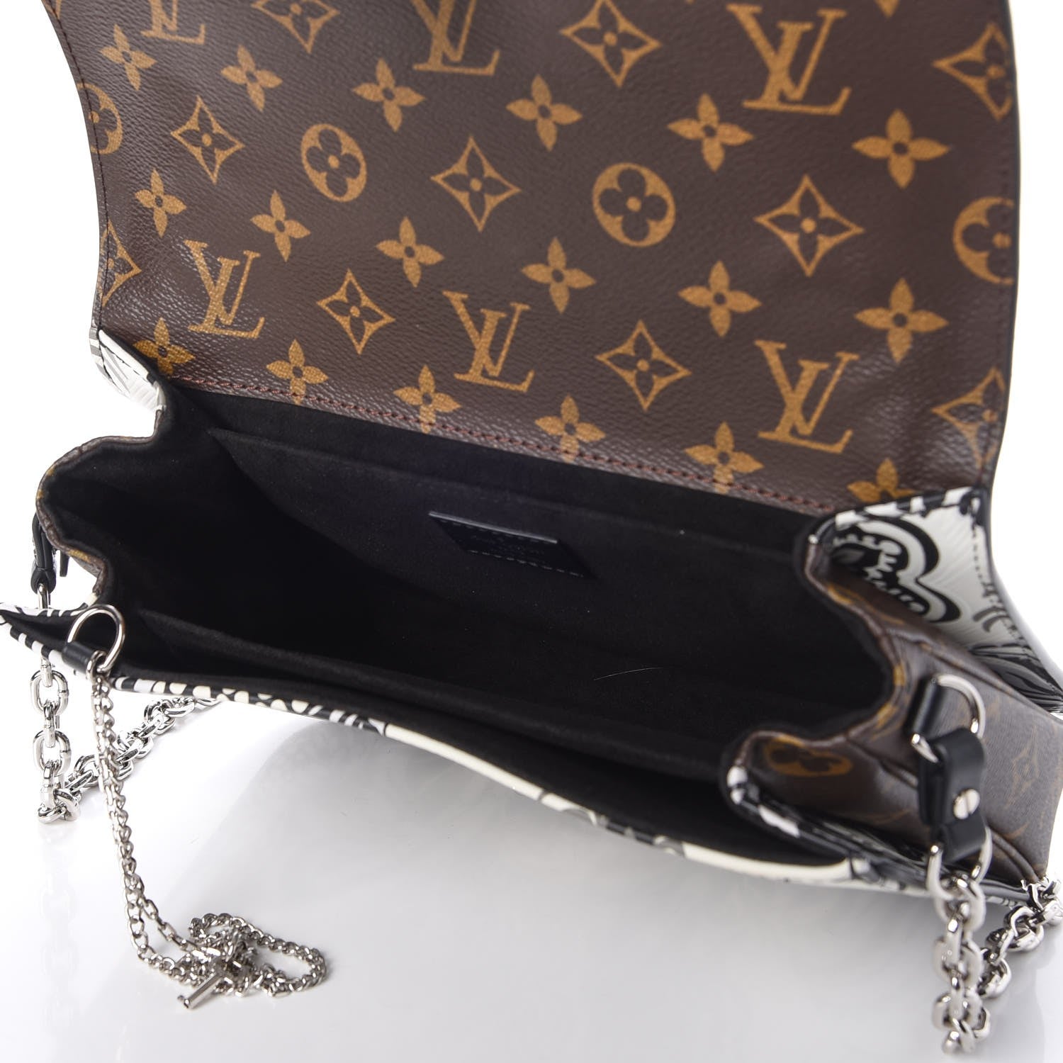 Louis Vuitton Epi Monogram Floral Pochette Metis Black White 5 of 8