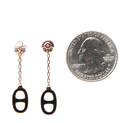 Hermes Rose Gold Lacquered Farandole Drop Earrings Black 2 of 5